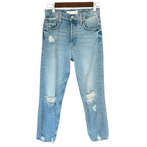 Mother Superior The Tomcat Distressed Cropped Jeans